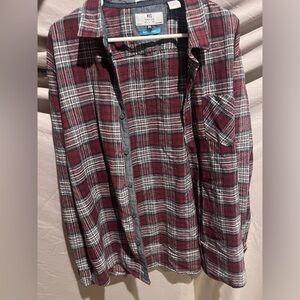 MBX Fall Red & White Patterned Flannel- XXL